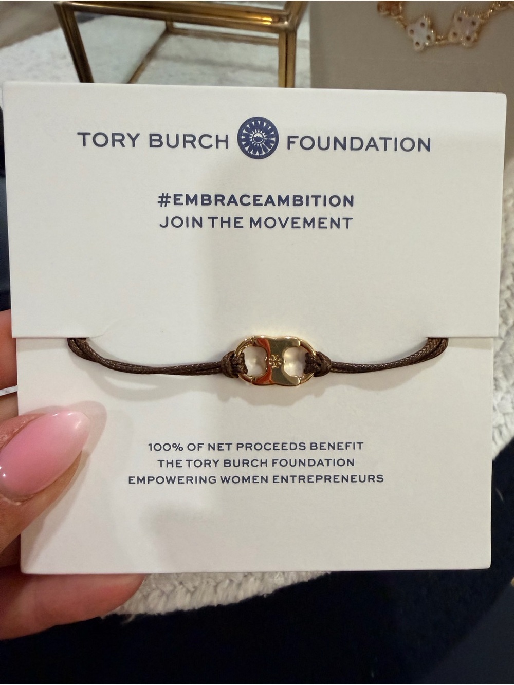 New ✨ Tory Burch EMBRACE AMBITION LOGO BRACELET | Brown and Gold